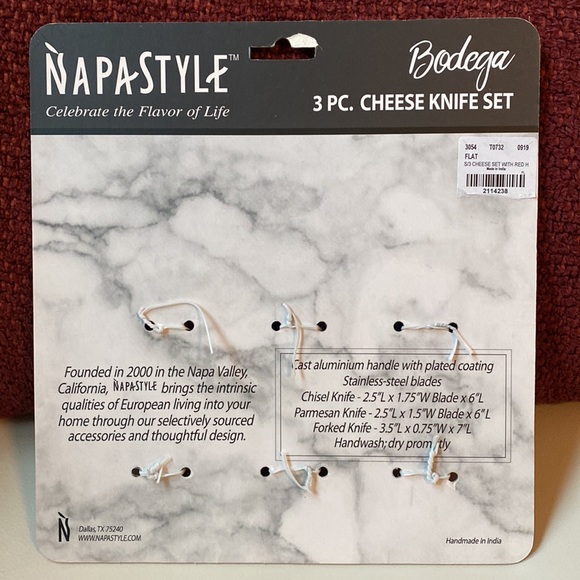 Napa Style 3 piece cheese knife set - Picture 2 of 6